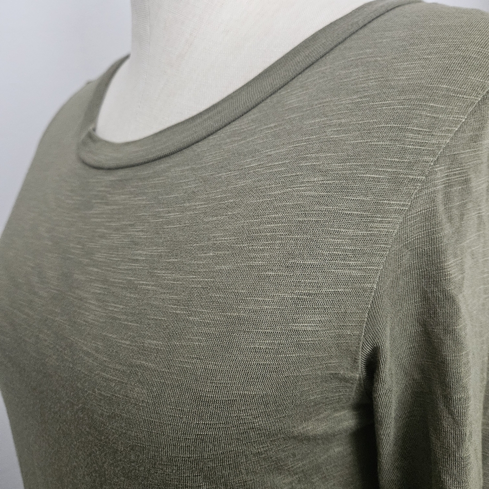 LILA ROSE Olive Green Maxi Slub T-Shirt Dress | SZ M - Picture 5 of 9